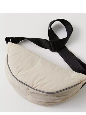 FP Movement Cream Crossbody Belt Bag with Black Strap